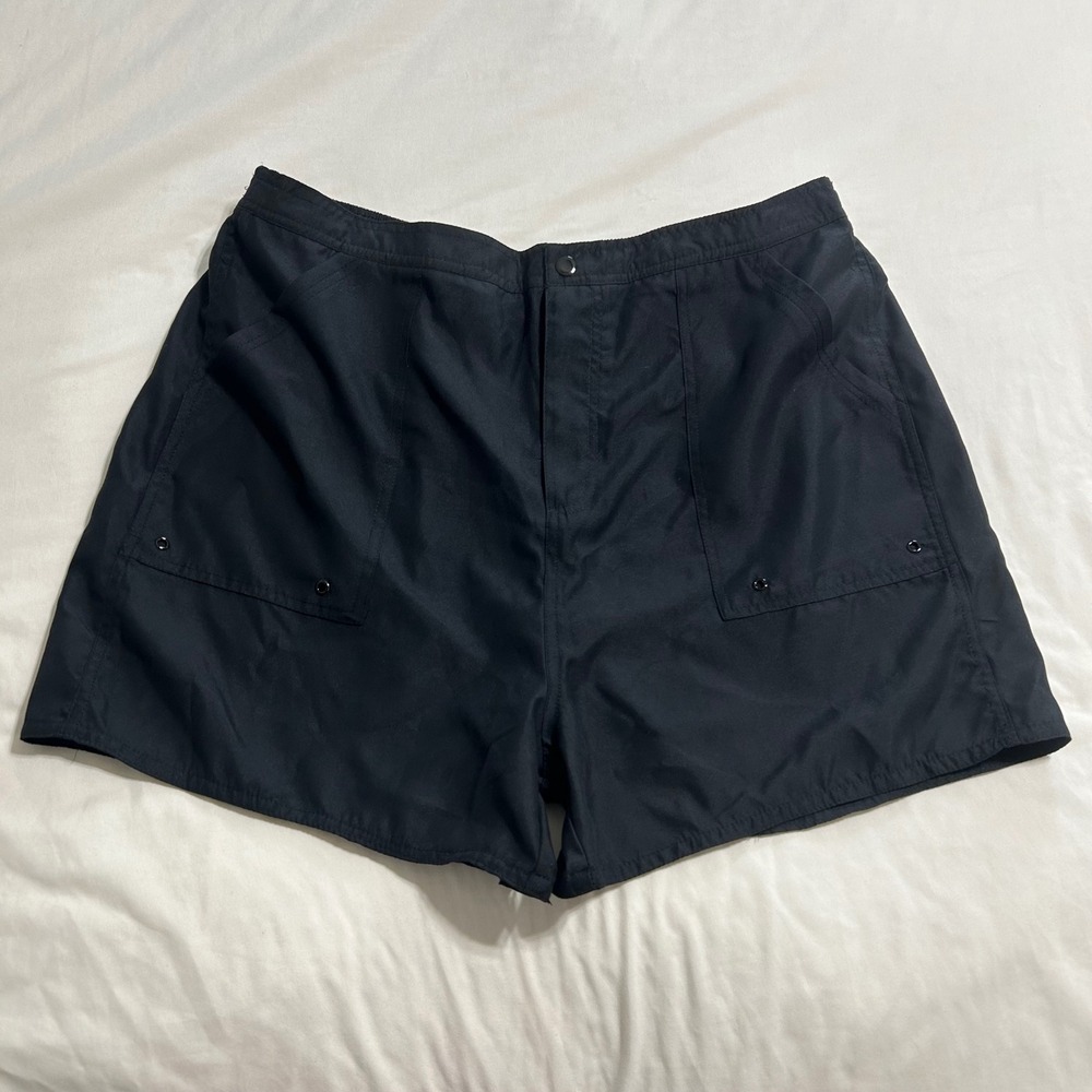 Croft & Barrow Womens Black Board Shorts Swim Trunks Cargo Pockets Size 16W